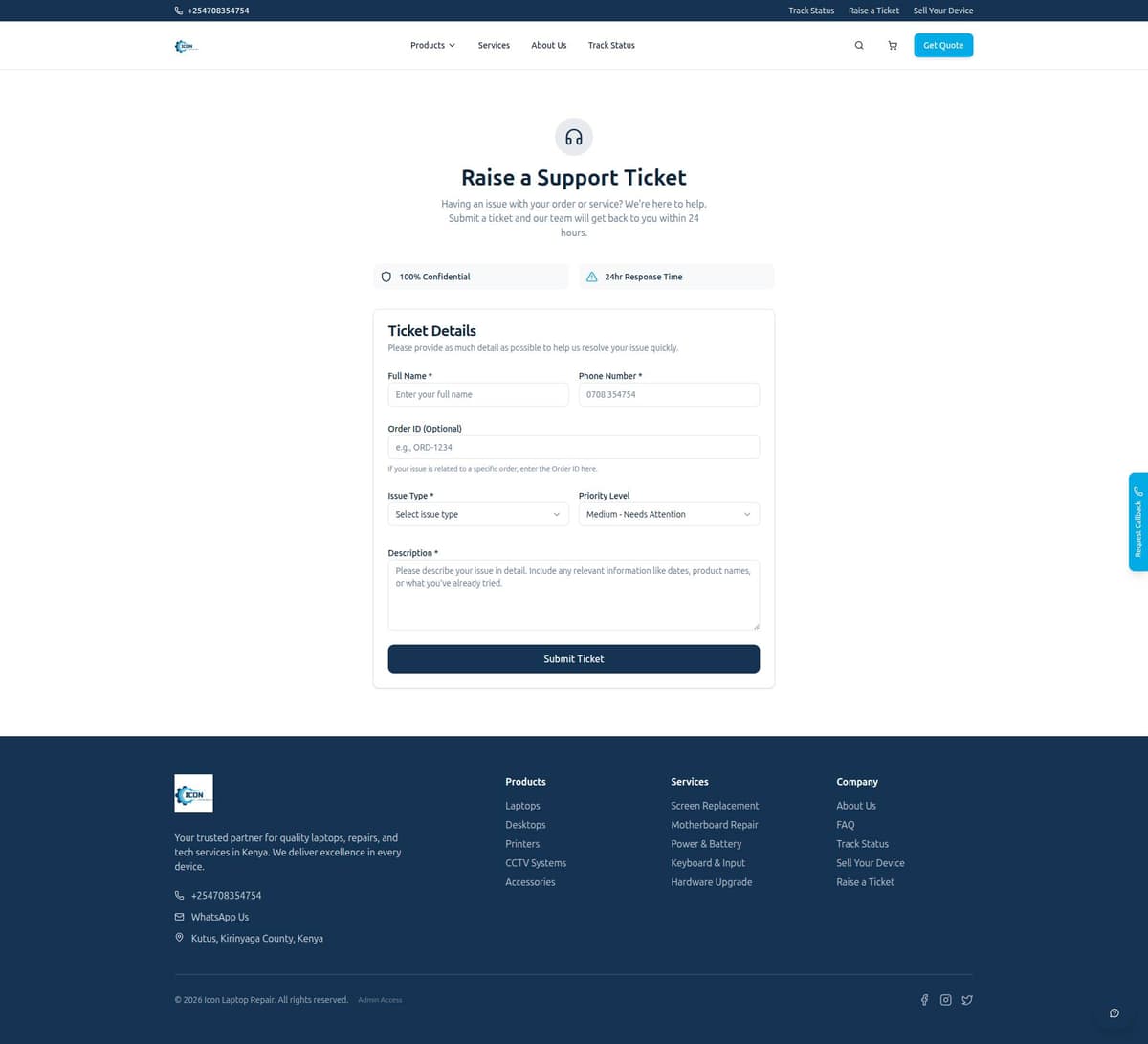 Icon Laptop Repair & E-Commerce screenshot 1